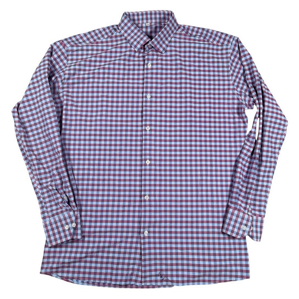 State & Liberty Men Check Long-Sleeve Athletic Fit Button Down Shirt Sz 3XL EUC